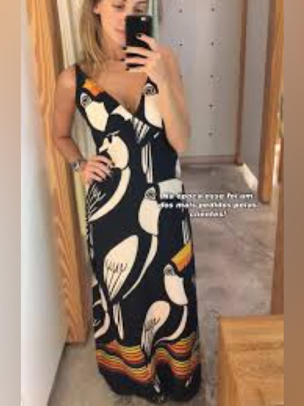 Farm Rio toucan-themed print Toucan Print Maxi Dress Sz S/P - Picture 3 of 11